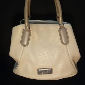 Lining has Stain! Marc Jacobs Soft White Leather Satchel Tote Purse Handbag